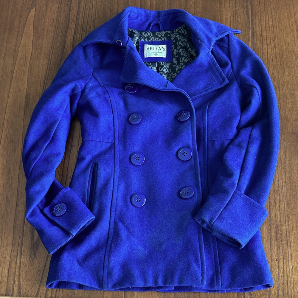 Vintage Thinsulate Blue Peacoat- Size Small